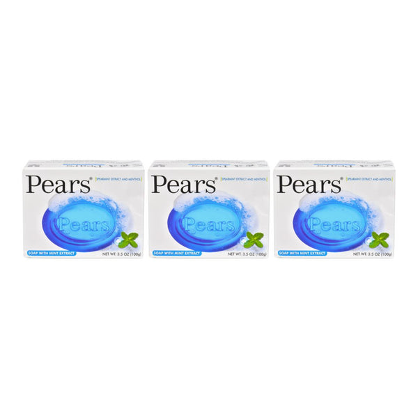 Pears Bar Soap, Spearmint Extract and Menthol Bar Soap, 100g (Pack of 3)