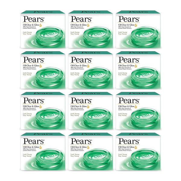 Pears Oil Clear Soap With Lemon Flower Extracts Bar Soap, 100g (Pack of 12)