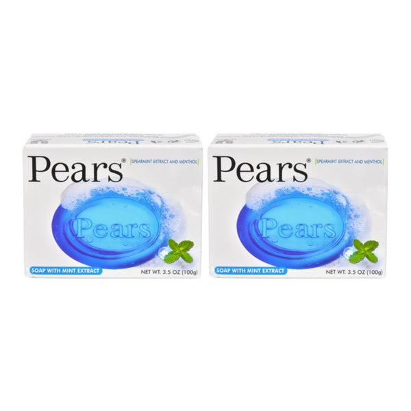 Pears Bar Soap, Spearmint Extract and Menthol Bar Soap, 100g (Pack of 2)