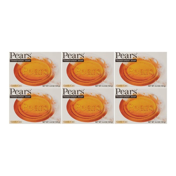Pears Transparent Pure & Gentle with Plant Oils Bar Soap, 4.4 oz. (Pack of 6)