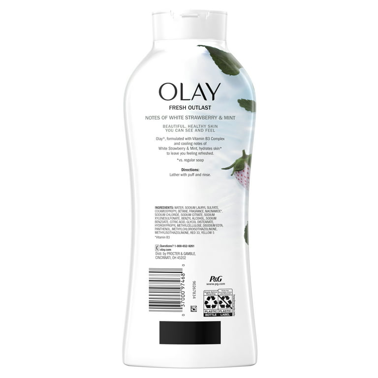 Olay Fresh Outlast Body Wash With White Strawberry & Mint, 700ml