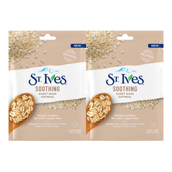 St. Ives Soothing Oatmeal Sheet Mask, 1 Sheet Mask (Pack of 2)