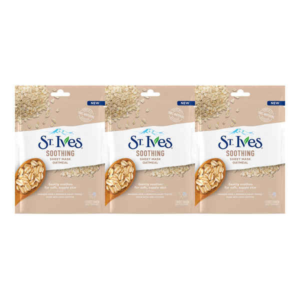St. Ives Soothing Oatmeal Sheet Mask, 1 Sheet Mask (Pack of 3)