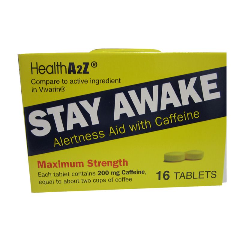 Stay Awake Alertness Aid with Caffeine (200mg Tablets), 16ct. – MarketCOL