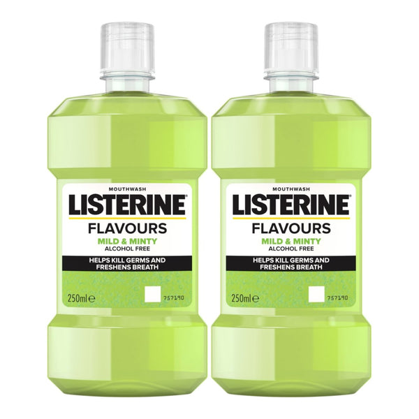 Listerine Flavours Mild & Minty Mouthwash, 8.45oz (250ml) (Pack of 2)