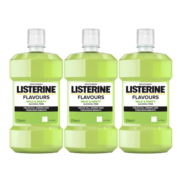 Listerine Flavours Mild & Minty Mouthwash, 8.45oz (250ml) (Pack of 3)