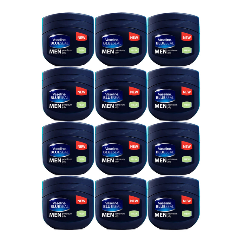Vaseline Blue Seal Men Fresh Petroleum Jelly, 3.38oz (100ml) (Pack of 12)