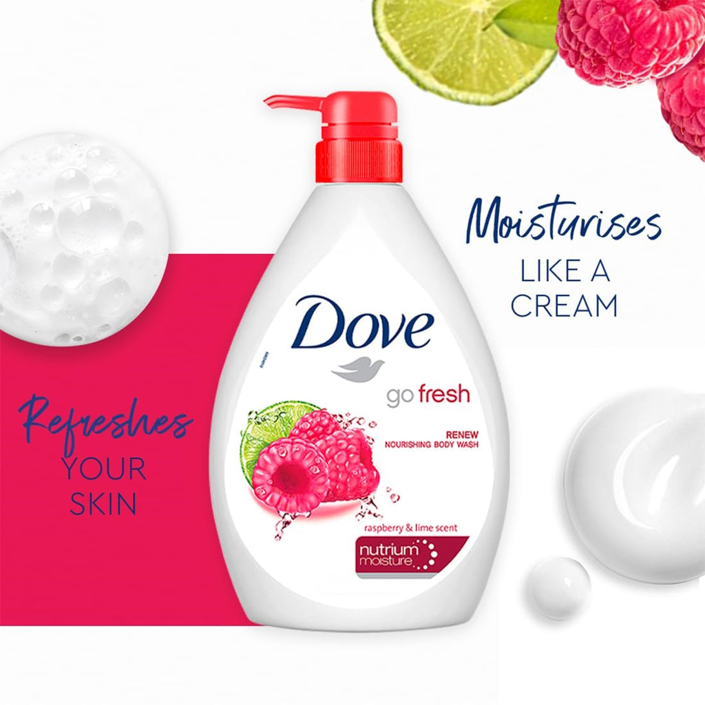 Dove Go Fresh Raspberry & Lime Scent Nourishing Body Wash, 27.05 oz ...