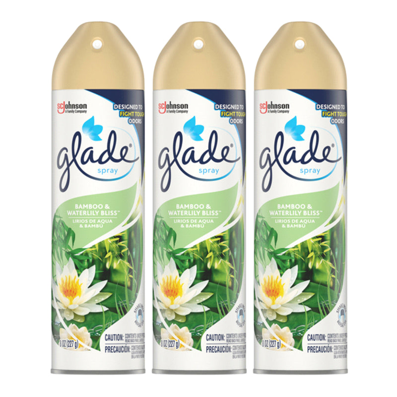 Glade Spray Bamboo & Waterlily Bliss Air Freshener, 8 oz (Pack of 3)