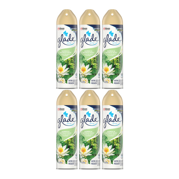 Glade Spray Bamboo & Waterlily Bliss Air Freshener, 8 oz (Pack of 6)