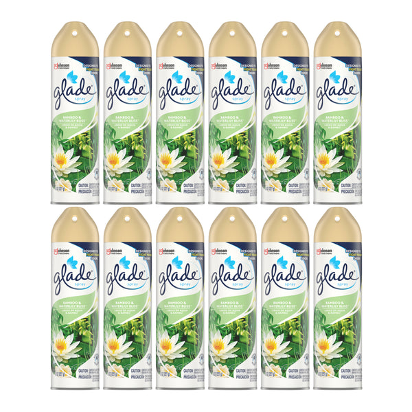 Glade Spray Bamboo & Waterlily Bliss Air Freshener, 8 oz (Pack of 12)