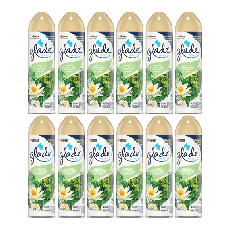 Glade Spray Bamboo & Waterlily Bliss Air Freshener, 8 oz (Pack of 12)