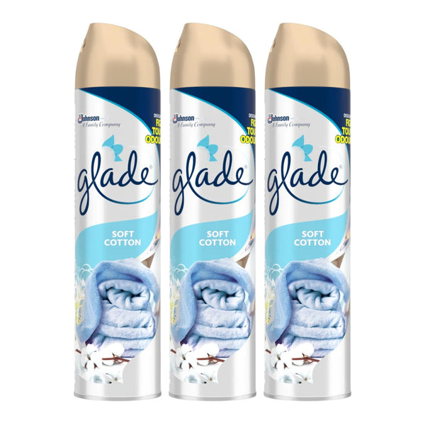 Glade Spray Soft Cotton Air Freshener, 300ml (Pack of 3)