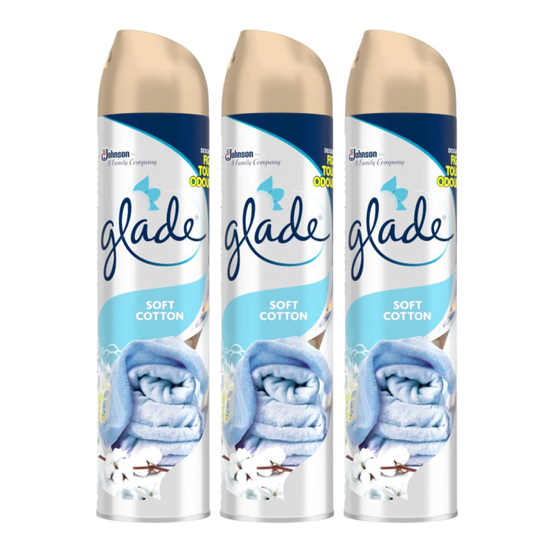 Glade Spray Soft Cotton Air Freshener, 300ml (Pack of 3)