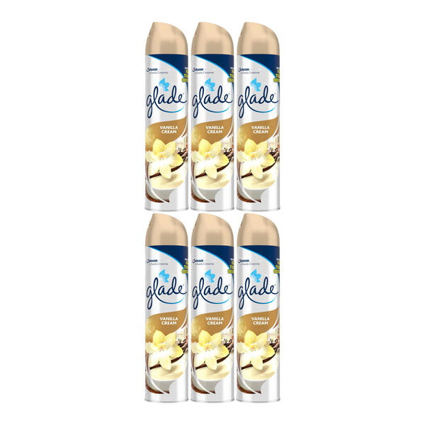 Glade Spray Vanilla Cream Air Freshener, 300ml (Pack of 6)