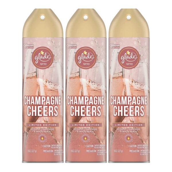 Glade Spray Champagne Cheers Air Freshener - Limited Edition, 8 oz (Pack of 3)