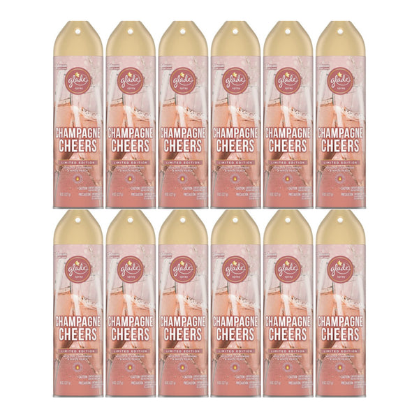 Glade Spray Champagne Cheers Air Freshener - Limited Edition, 8 oz (Pack of 12)