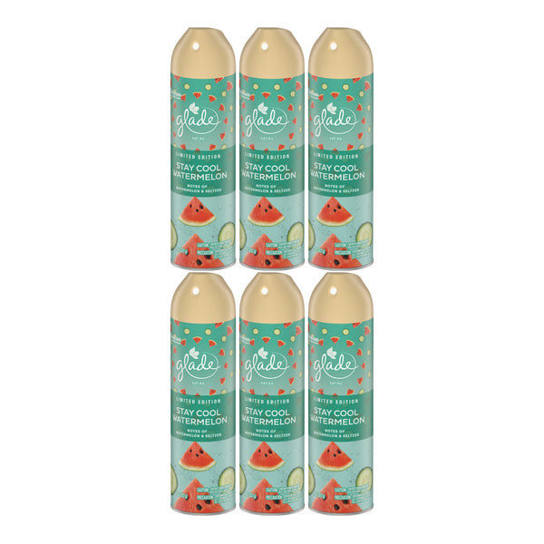 Glade Spray Stay Cool Watermelon Air Freshener Limited Edition, 8 oz (Pack of 6)