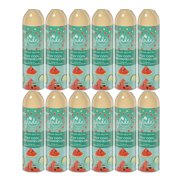 Glade Spray Stay Cool Watermelon Air Freshener Limited Edition, 8oz (Pack of 12)
