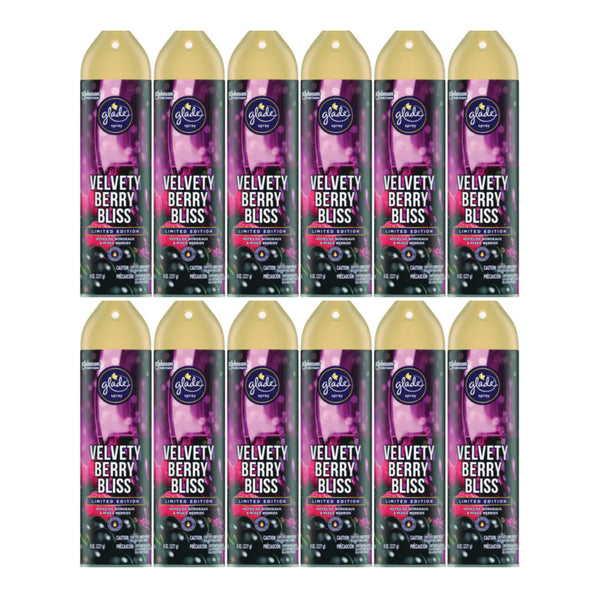Glade Spray Velvety Berry Bliss Air Freshener - Limited Edition 8oz (Pack of 12)