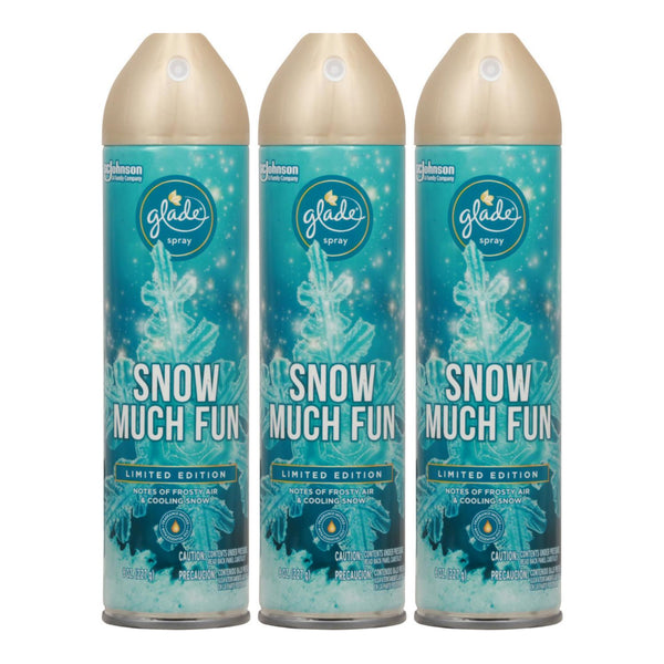 Glade Snow Much Fun Air Freshener - Limited Edition, 8 oz. (Pack of 3)