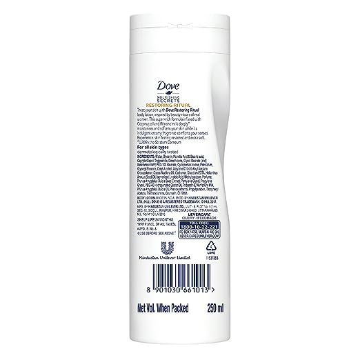 Dove Restoring Ritual Coconut Oil & Almond Milk Body Lotion, 250ml (Pack of 3)