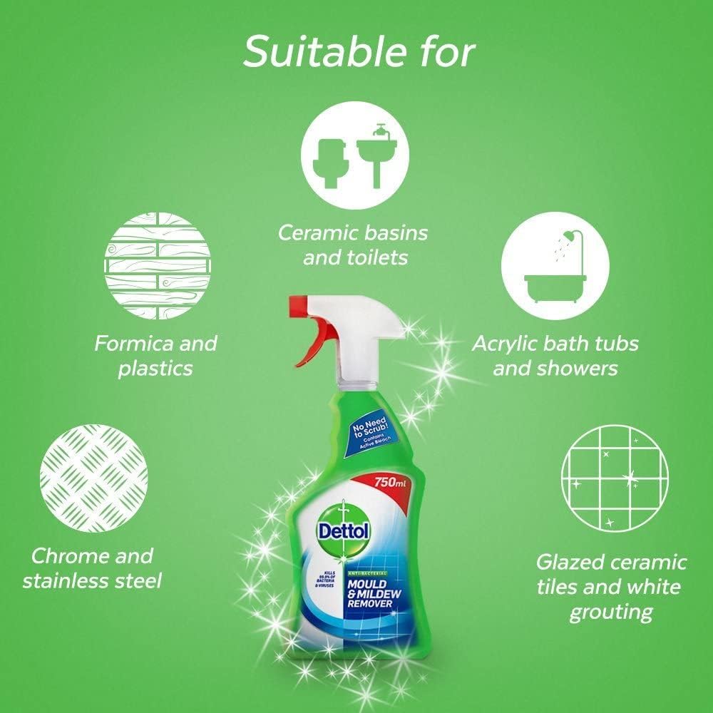 Dettol Anti-Bacterial Mold Mould & Mildew Remover, 24.5oz (Pack of 2 ...
