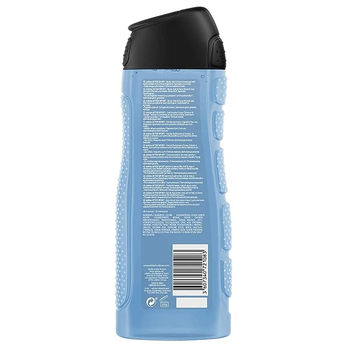 Adidas 3-in-1 AFTER SPORT Hydrating Protein Shower Gel, 8.4oz 250ml (Pack of 12)