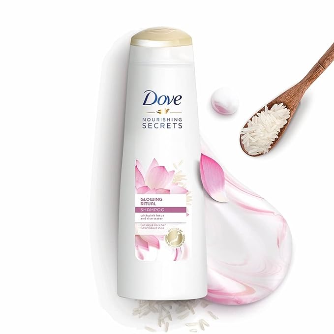 Dove Glowing Ritual Shampoo w/ Pink Lotus & Rice Water, 400ml (Pack of 3)