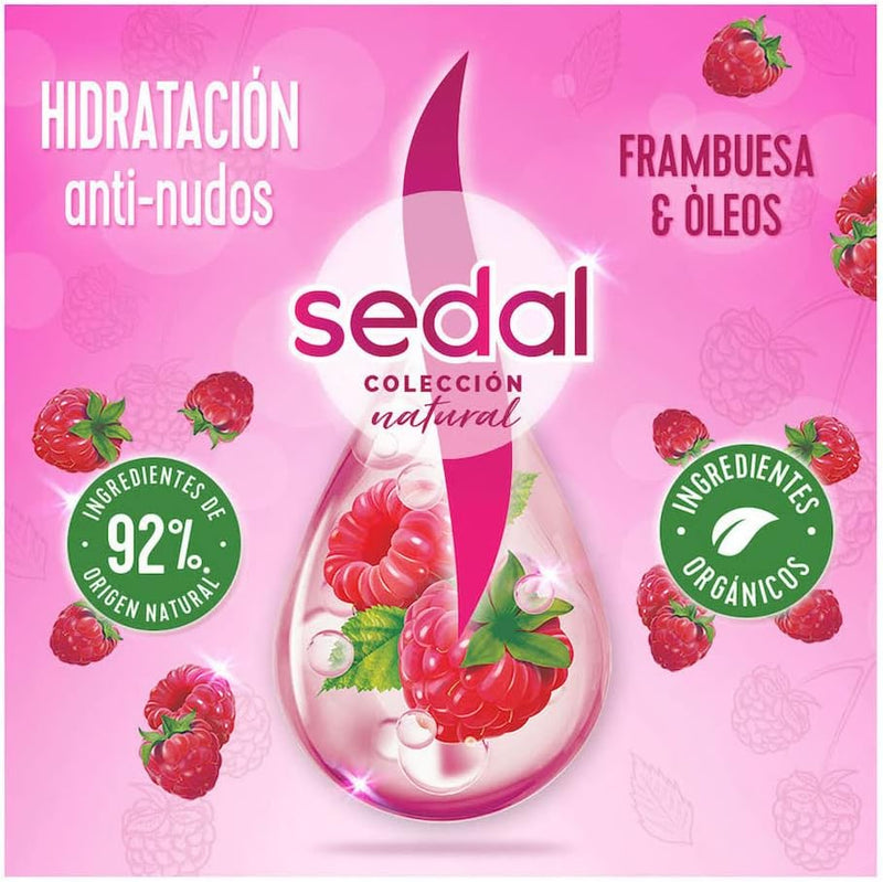 Sedal Shampoo Hidratacion Anti-Nudos Frambuesa & Oleos, 300ml (Pack of 6)