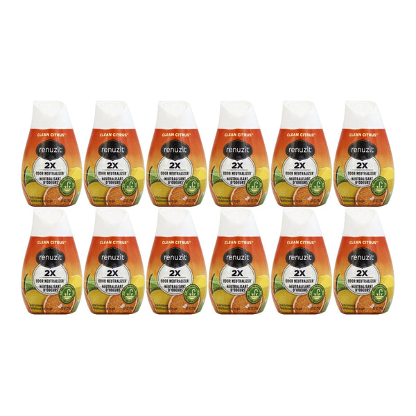 Renuzit Gel Air Freshener 2x Clean Citrus Scent, 7oz. (Pack of 12)