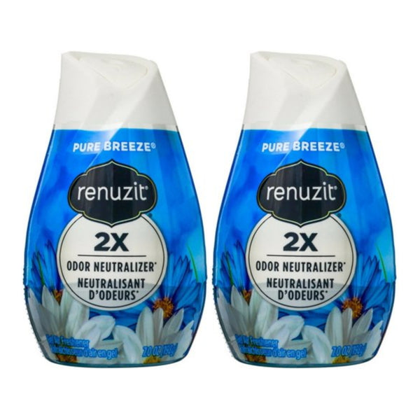 Renuzit Gel Air Freshener Pure Breeze 2x Odor Neutralizer Scent 7oz (Pack of 2)