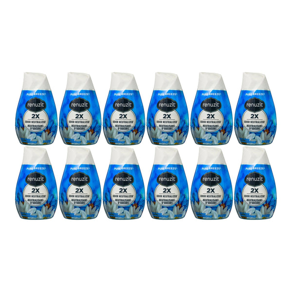 Renuzit Gel Air Freshener Pure Breeze 2x Odor Neutralizer Scent 7oz (Pack of 12)