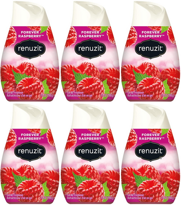 Renuzit Gel Air Freshener Forever Raspberry Scent, 7oz (Pack of 6)