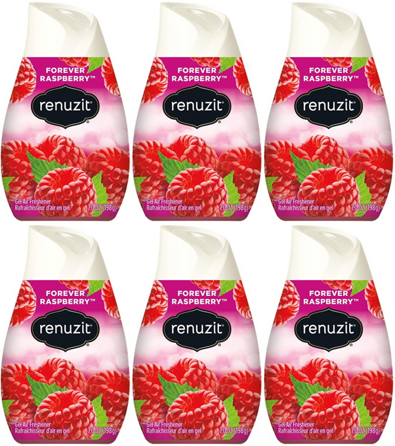 Renuzit Gel Air Freshener Forever Raspberry Scent, 7oz (Pack of 6)