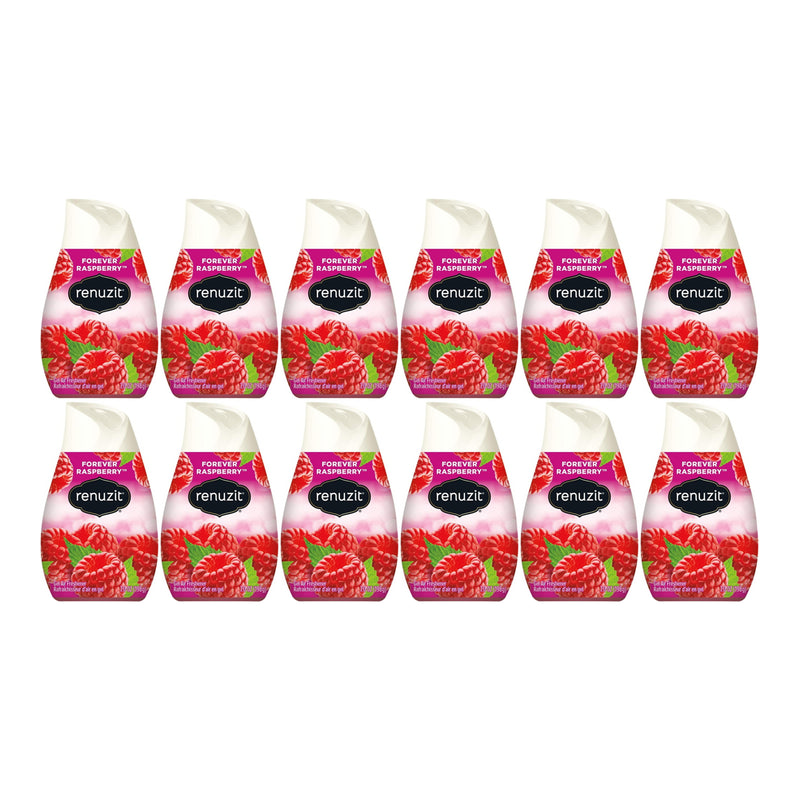 Renuzit Gel Air Freshener Forever Raspberry Scent, 7oz (Pack of 12)