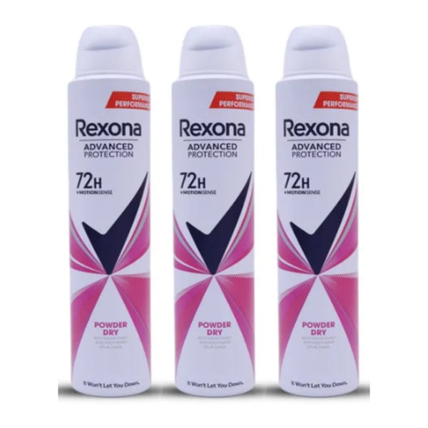Rexona Advanced Protection Powder Dry 72H Deodorant Spray, 6.7 oz. (Pack of 3)
