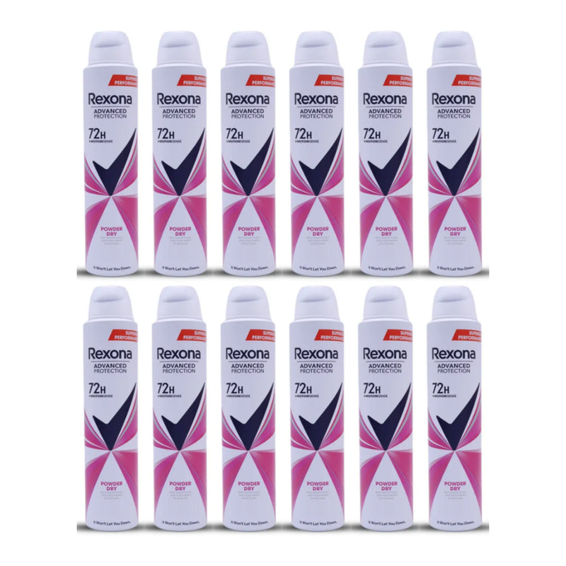 Rexona Advanced Protection Powder Dry 72H Deodorant Spray, 6.7 oz. (Pack of 12)