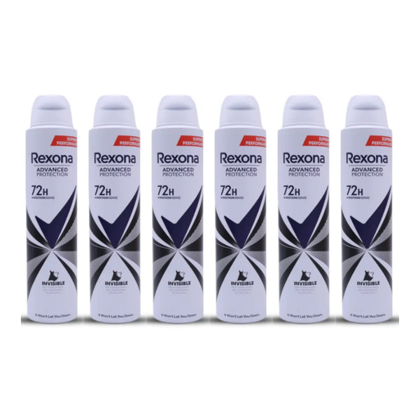Rexona Advanced Protection Invisible 72H Deodorant Spray, 6.7 oz. (Pack of 6)
