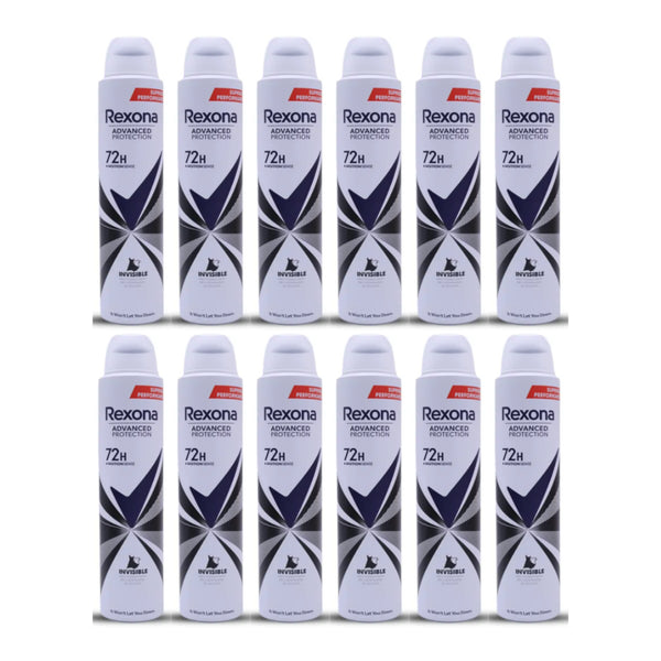 Rexona Advanced Protection Invisible 72H Deodorant Spray, 6.7 oz. (Pack of 12)