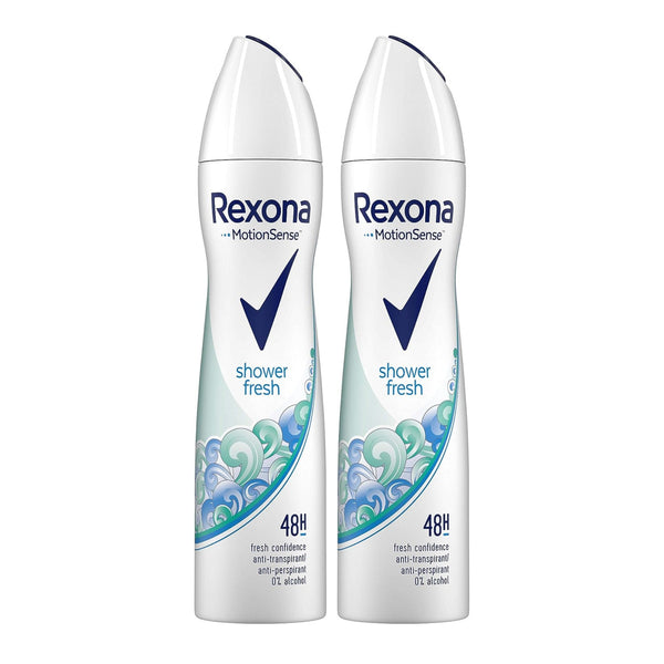 Rexona Motionsense Shower Fresh 48 Hour Body Spray Deodorant, 200ml (Pack of 2)