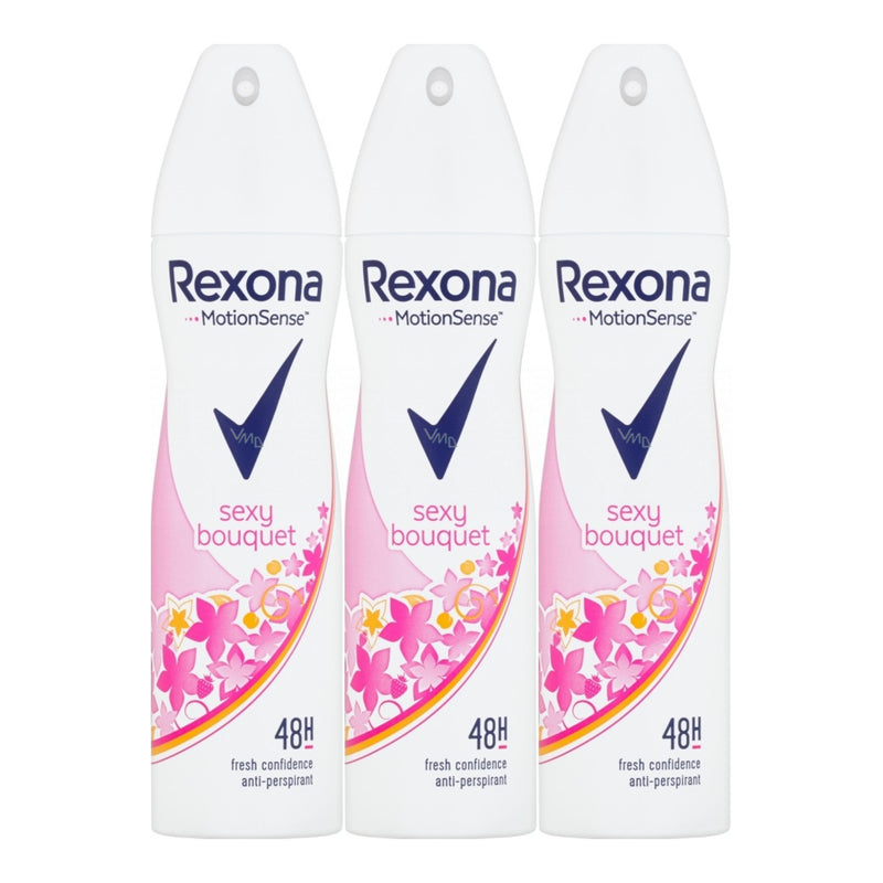 Rexona Motionsense Sexy Bouquet 48 Hour Body Spray Deodorant, 200ml (Pack of 3)