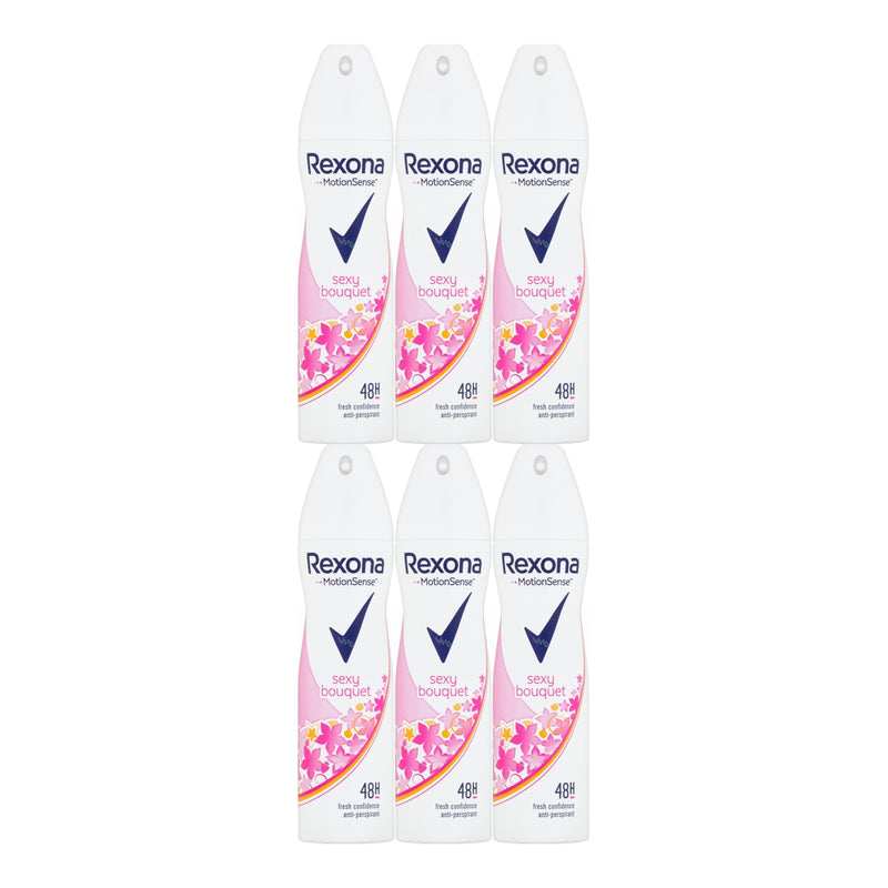 Rexona Motionsense Sexy Bouquet 48 Hour Body Spray Deodorant, 200ml (Pack of 6)