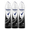 Rexona Invisible Black + White 48 Hour Body Spray Deodorant, 200ml (Pack of 3)