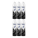 Rexona Invisible Black + White 48 Hour Body Spray Deodorant, 200ml (Pack of 6)