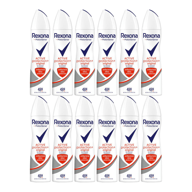 Rexona Active Protection+ Original 48H Body Spray Deodorant, 200ml (Pack of 12)