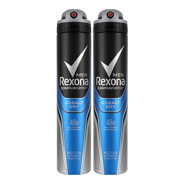 Rexona Motionsense Cobalt Dry 48 Hour Body Spray Deodorant, 200ml (Pack of 2)