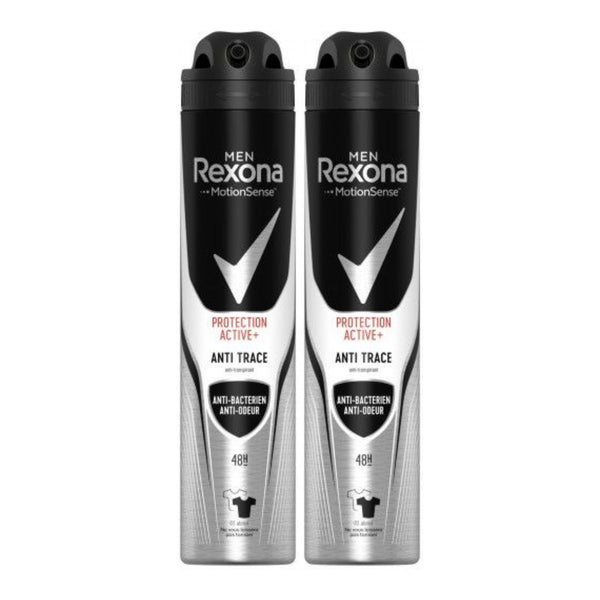 Rexona Protection Active+ Anti Trace 48H Body Spray Deodorant 200ml (Pack of 2)