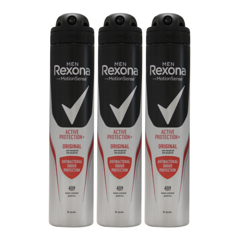 Rexona Active Protection+ Original 48H Body Spray Deodorant, 200ml (Pack of 3)