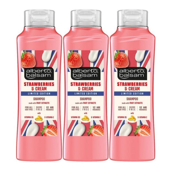 Alberto Balsam Strawberries & Cream Shampoo - Limited Edition, 12oz (Pack of 3)